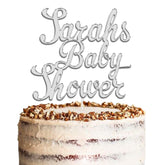 Personalised Baby Shower Acrylic Cake Topper by KreateSquare | Custom Colour Any Name Premium Mirrored Acrylic Finish